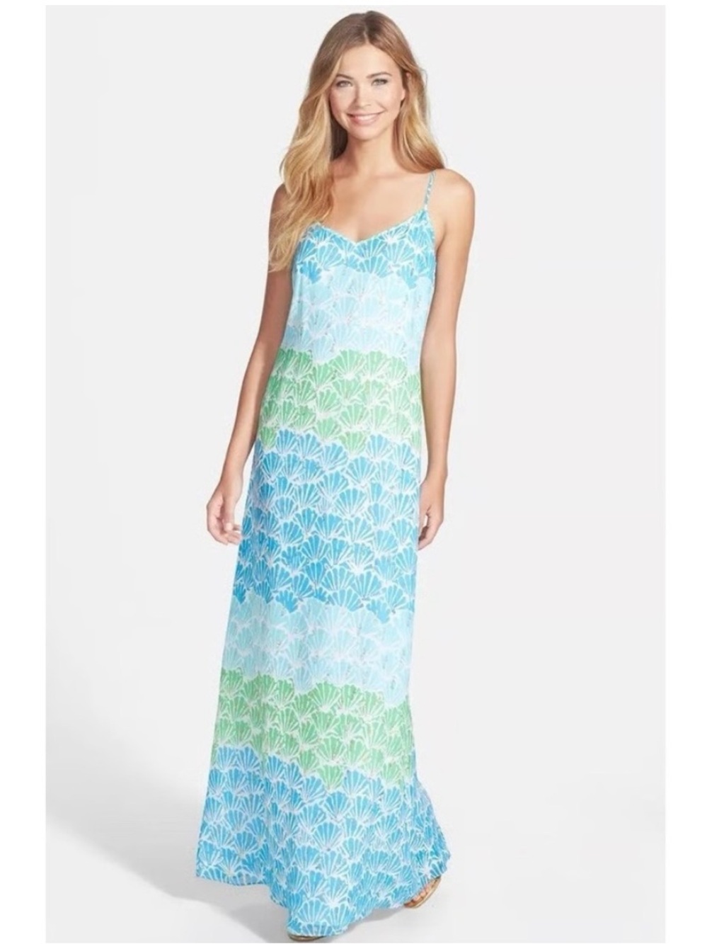 NWT Lilly Pulitzer Dusk Maxi Slip Dress Shell Shacked SZ S Coastal Elegance